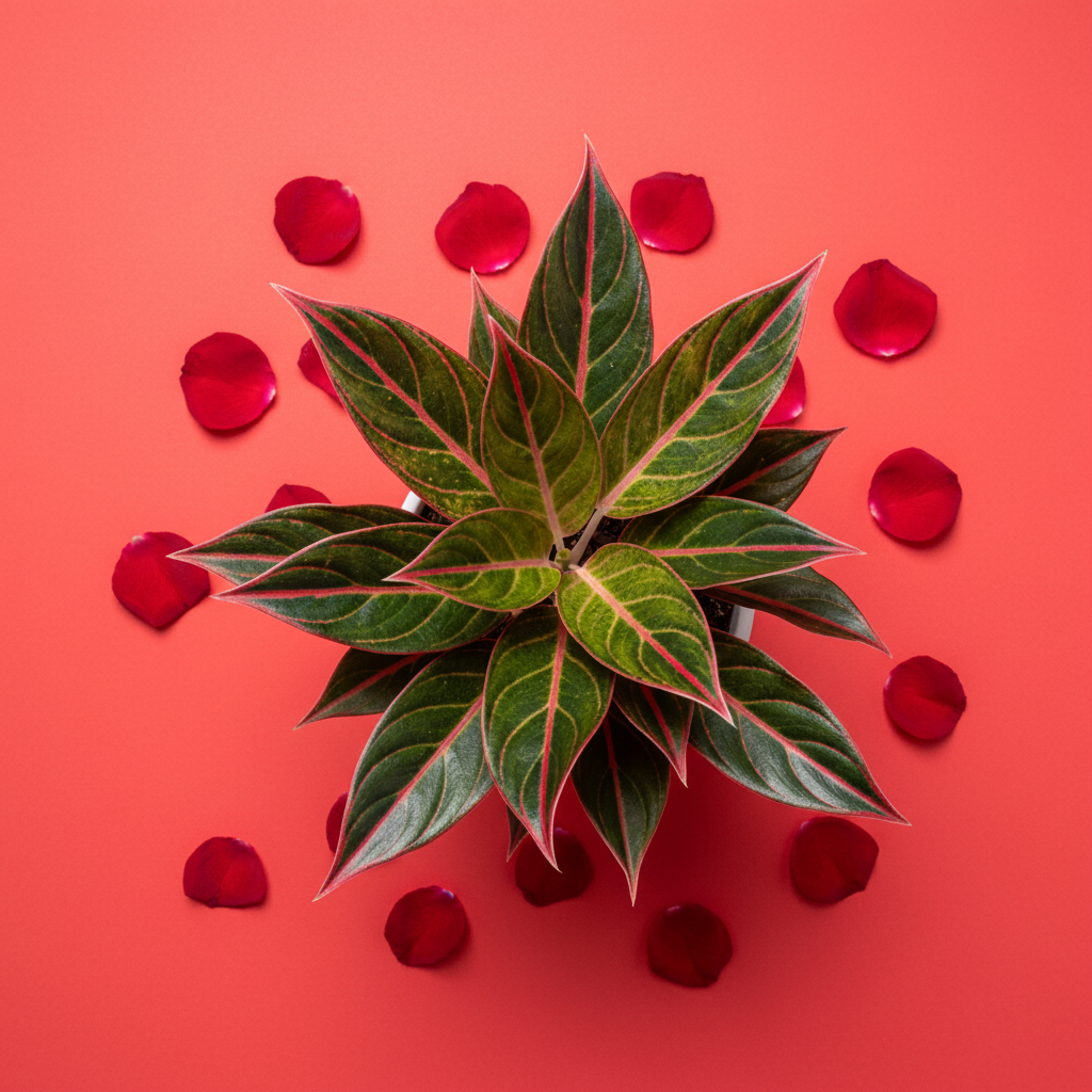 Aglaonema Lipstick Plant with Self-Watering Pot | Red Indoor Premium | Oxygen Ghar - image 5