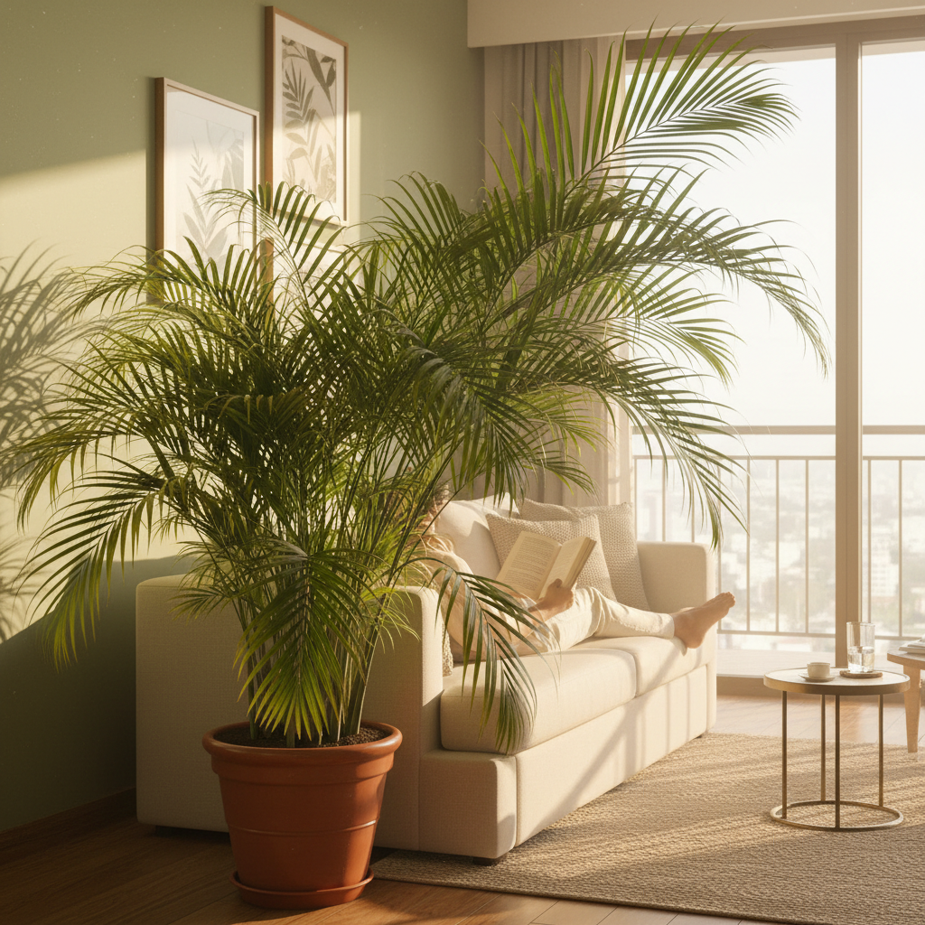 Areca Palm Plant with Self-Watering Pot | Natural Air Purifier Humidifier | Oxygen Ghar - image 2