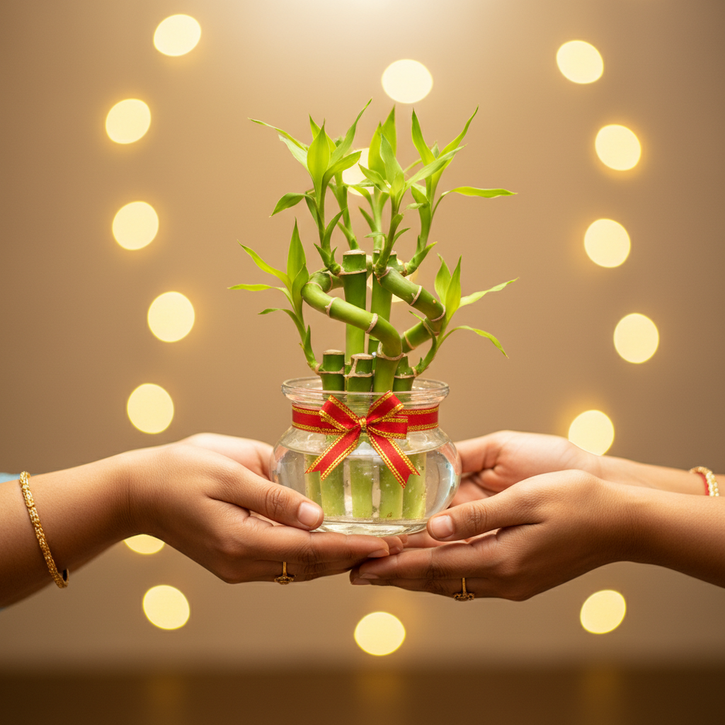 Lucky Bamboo 2-Layer in Glass Pot | Feng Shui Good Luck Gift | Oxygen Ghar - image 3