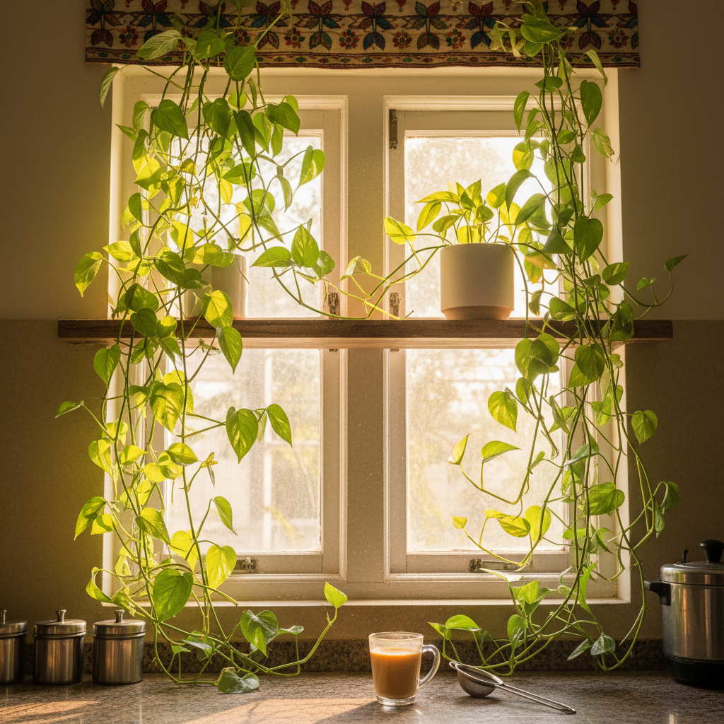 Golden Money Plant trailing vines variegated leaves